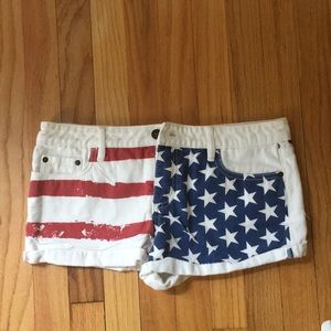 Forever21 America White Denim Shorts